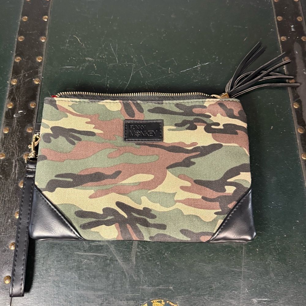 Funky Monkey Camo Camouflage Clutch Wristlet Handbag